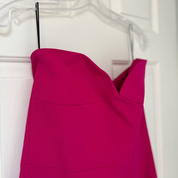 NWT ZARA Fuchsia Strapless Sweetheart Neckline Midi Dress L Blogger Favorite - Picture 6 of 14